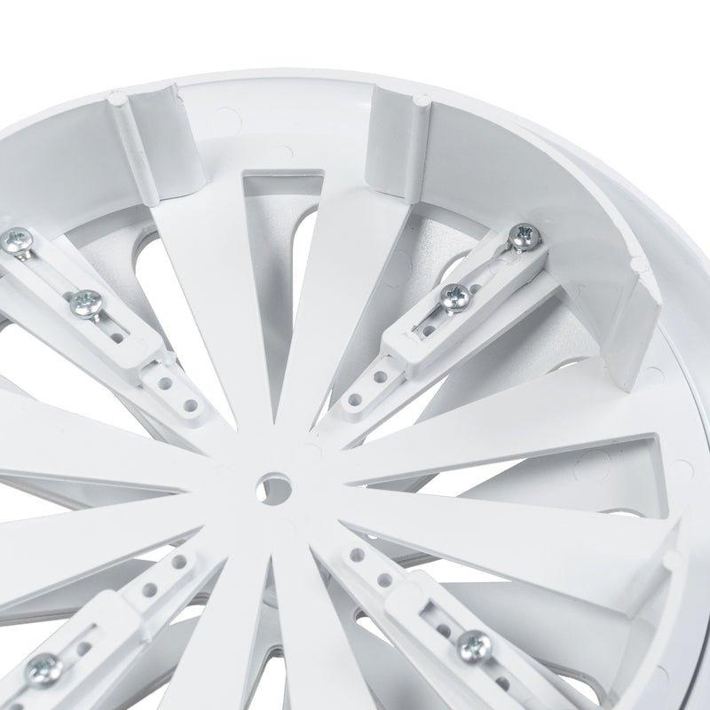 Adjustable Louvre Vent Round 80mm-160mm White