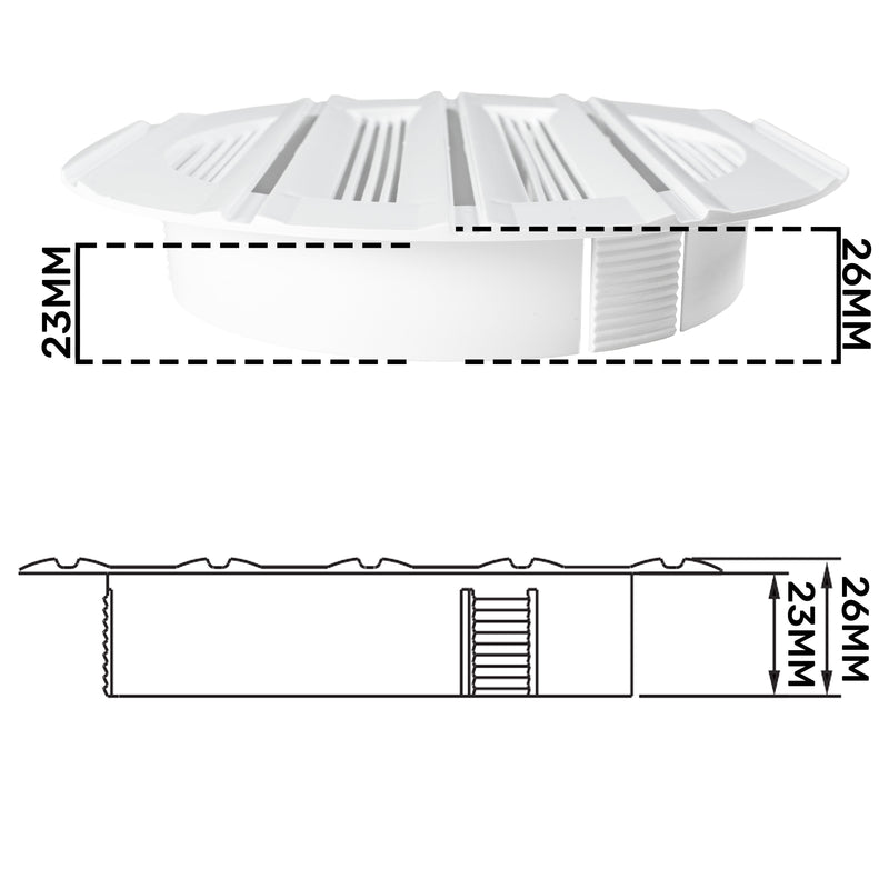 Louvre Vent Round Bella 100mm White