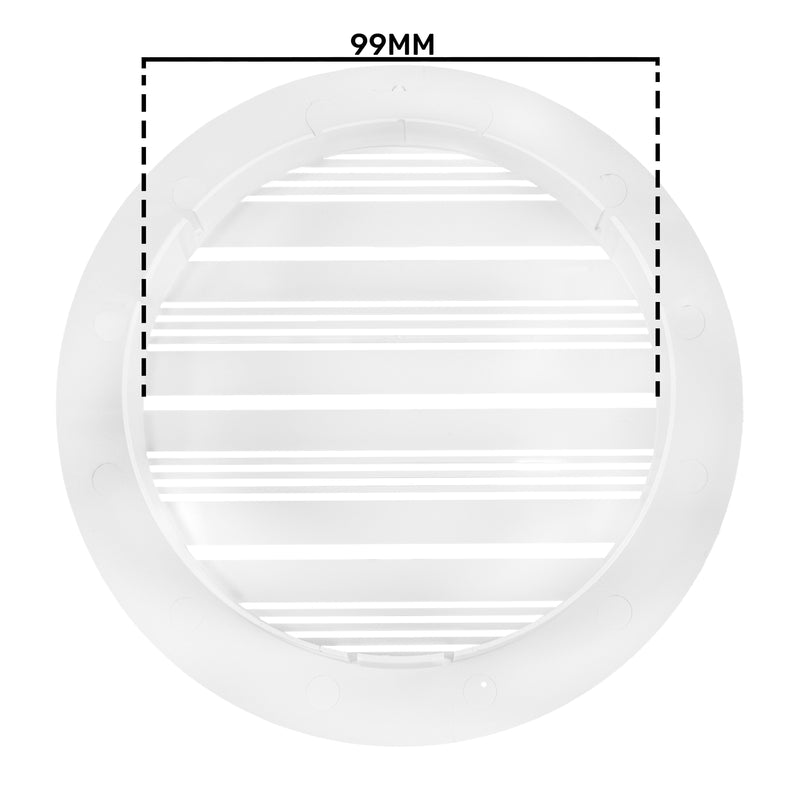 Louvre Vent Round Bella 100mm White
