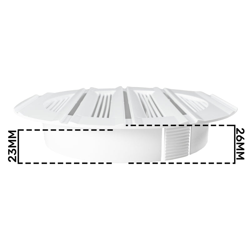 Louvre Vent Round Bella 100mm White