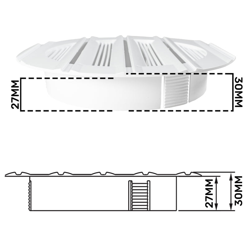 Louvre Vent Round Bella 125mm White