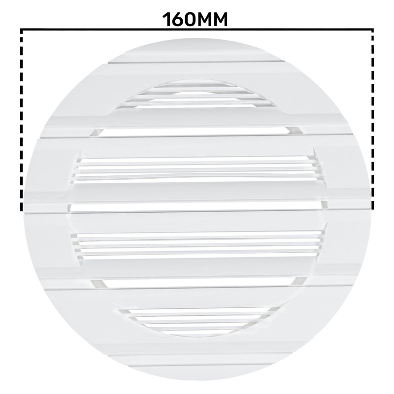 Louvre Vent Round Bella 125mm White