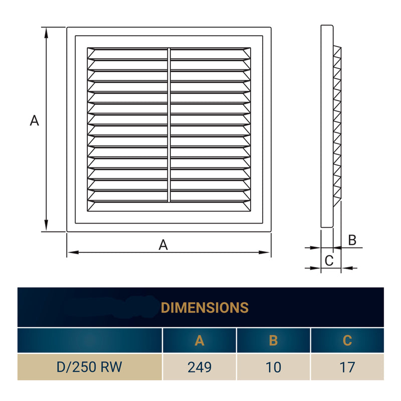 Louvre Vent D/250RW Classic 250mm