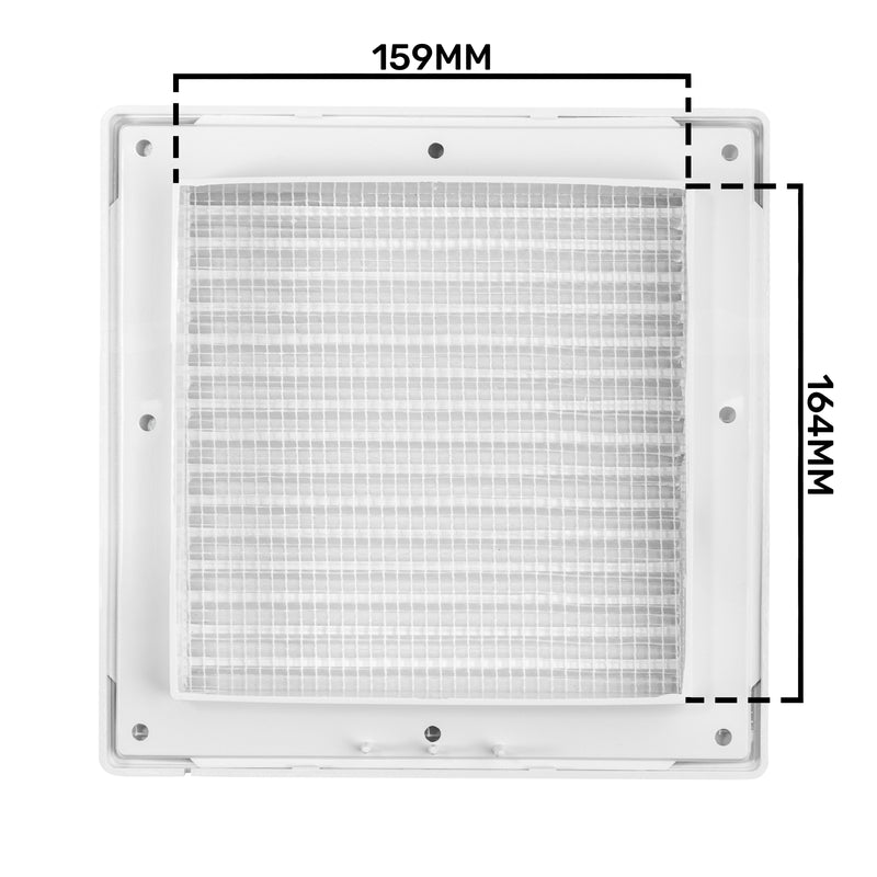 Louvre Vent White Duo Smart 165 With Fly Mesh