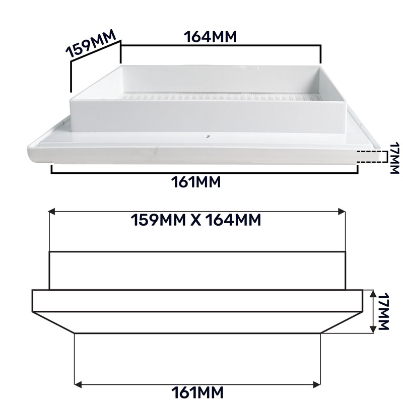 Louvre Vent White Duo Smart 165 With Fly Mesh