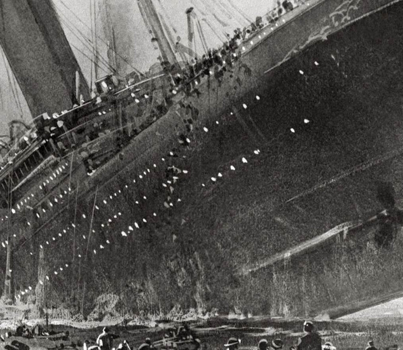 "Titanic Sinking" by Willy Stower on Framed Prints, Canvas, Framed Canvas, Acrylic or Print-only