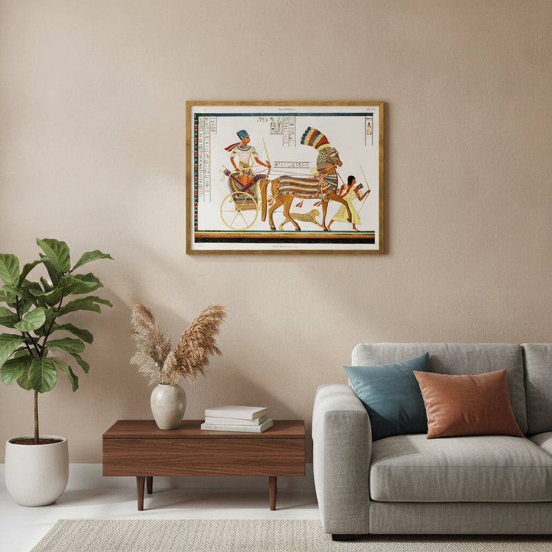"Ancient Egyptian Chariot" on Framed Canvas, Acrylic, Canvas, Framed Prints or Print-only