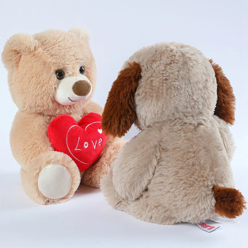 30cm Valentine’s Day Plush Toy, Cute Love Dog & Bear Soft Stuffed Animal Gift Teddy
