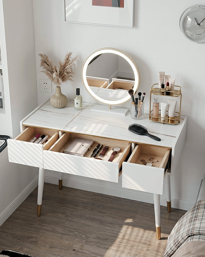 Vanity Dressing Table With LED Mirror, Clearance, Blcak