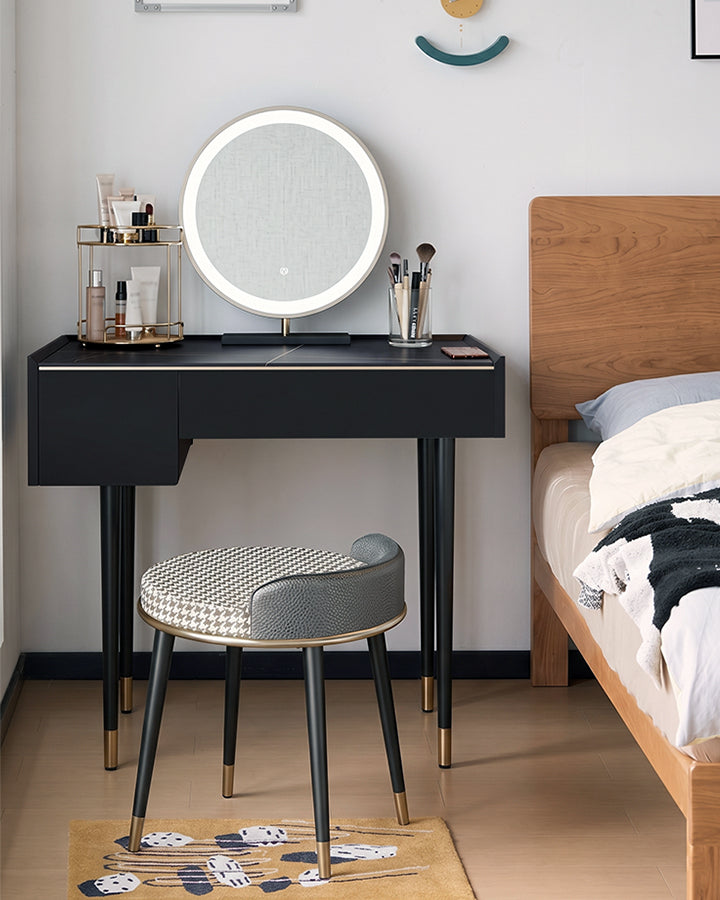 Vanity Dressing Table With LED Mirror, Clearance, Blcak