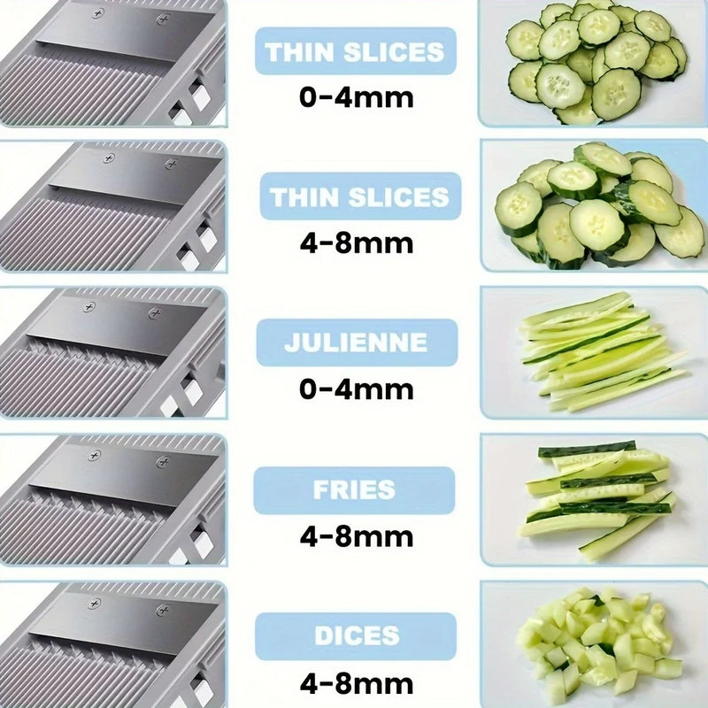 Vegetable Slicer Adjustable Veg Chopper with 4 Cutting Modes Kitchen Tool Dicer