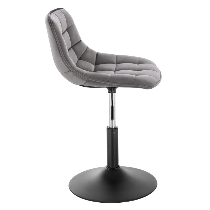 Velvet/Chenille Bar Stool - Soft Swivel Height Adjustable Kitchen Chair Backrest