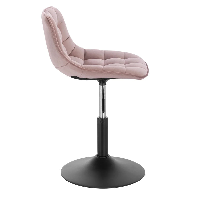 Velvet/Chenille Bar Stool - Soft Swivel Height Adjustable Kitchen Chair Backrest