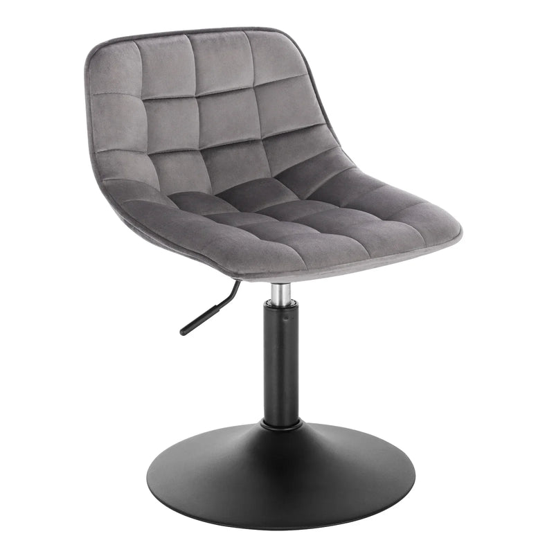 Velvet/Chenille Bar Stool - Soft Swivel Height Adjustable Kitchen Chair Backrest