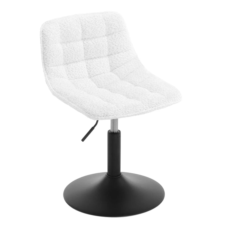 Velvet/Chenille Bar Stool - Soft Swivel Height Adjustable Kitchen Chair Backrest