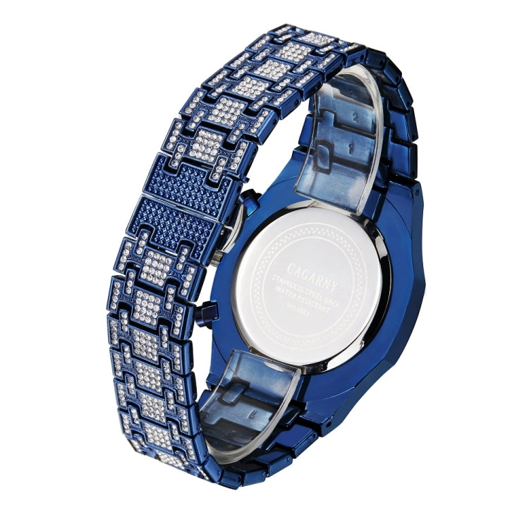 CAGARNY 6881 Diamond-studded Six-needles Guartz Dual Movement Watch Men Stainless Steel Strap Watch (Gold Shell Gold Dial), WA0334JB, WA0334JW, WA0334L, WA0334SB, WA0334SW