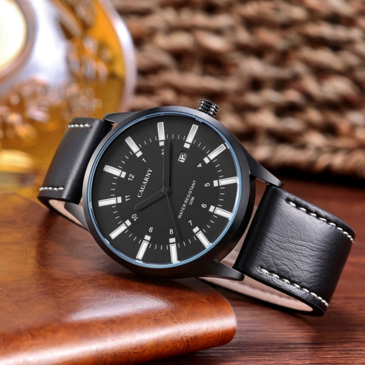 CAGARNY 6866 Fashion Dual Quartz Movement Wrist Watch with Genuine Leather Band(Orange Number), WA1024A, WA1024B, WA1024C