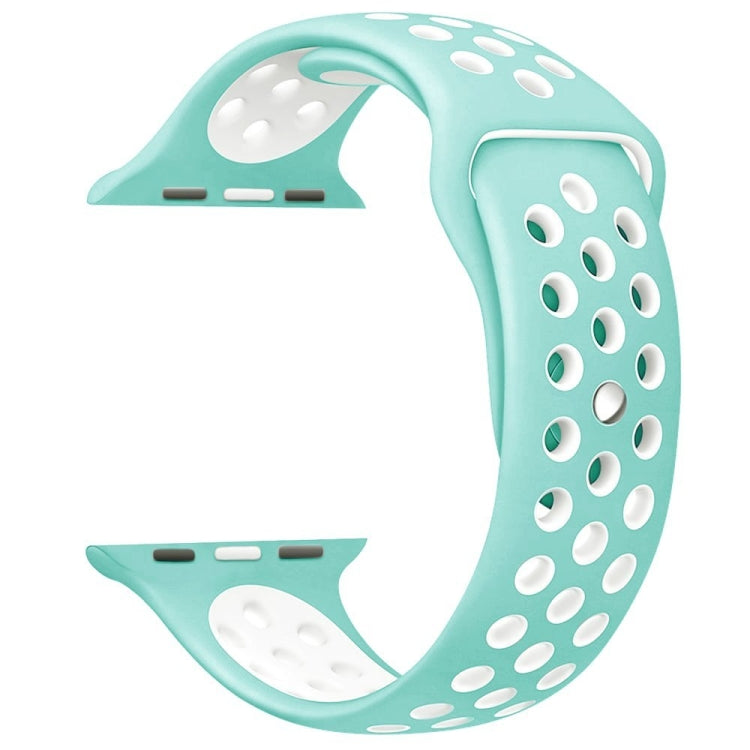 For Apple Watch Series 10 42mm / 9&8&7 41mm / SE 3&SE 2&6&SE&5&4 40mm / 3&2&1 38mm Fashionable Classical Silicone Sport Watch Band(Grey White), WA1230A, WA1230B, WA1230BG, WA1230BH, WA1230BL, WA1230BM, WA1230BR, WA1230BY, WA1230C, WA1230D, WA1230DW...