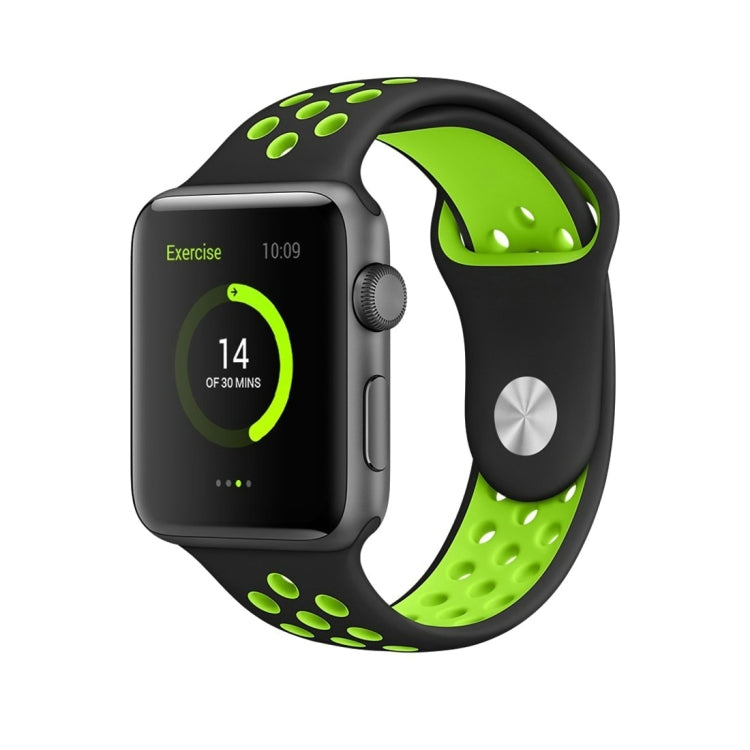 For Apple Watch Series 10 42mm / 9&8&7 41mm / SE 3&SE 2&6&SE&5&4 40mm / 3&2&1 38mm Fashionable Classical Silicone Sport Watch Band(Grey White), WA1230A, WA1230B, WA1230BG, WA1230BH, WA1230BL, WA1230BM, WA1230BR, WA1230BY, WA1230C, WA1230D, WA1230DW...