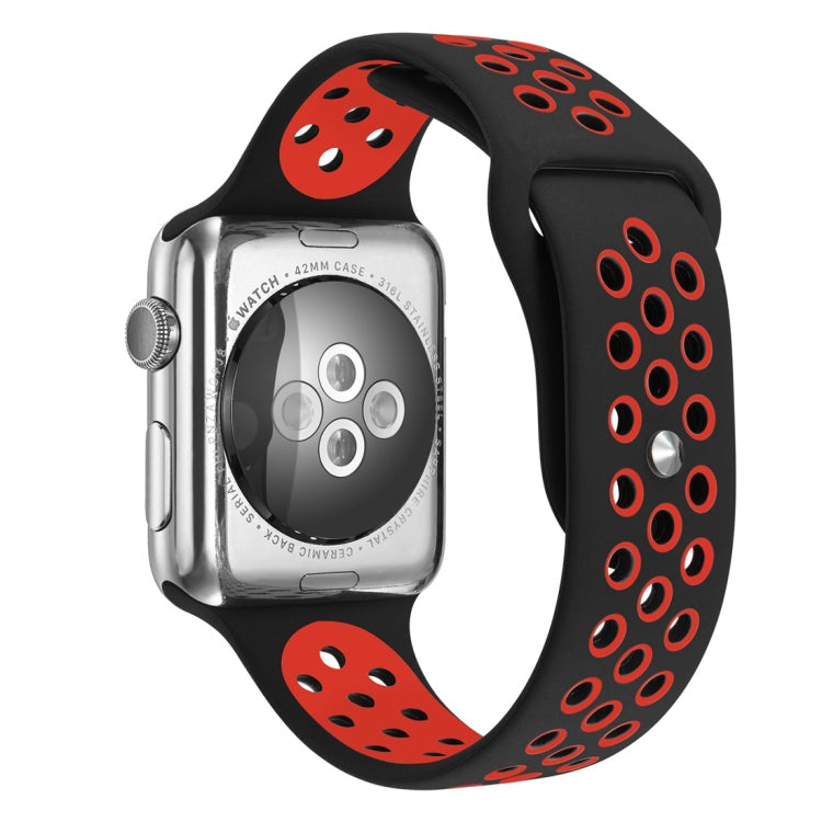For Apple Watch Series 10 42mm / 9&8&7 41mm / SE 3&SE 2&6&SE&5&4 40mm / 3&2&1 38mm Fashionable Classical Silicone Sport Watch Band(Grey White), WA1230A, WA1230B, WA1230BG, WA1230BH, WA1230BL, WA1230BM, WA1230BR, WA1230BY, WA1230C, WA1230D, WA1230DW...