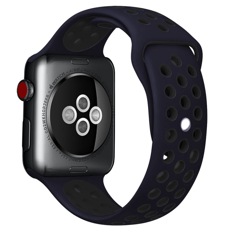 For Apple Watch Series 10 42mm / 9&8&7 41mm / SE 3&SE 2&6&SE&5&4 40mm / 3&2&1 38mm Fashionable Classical Silicone Sport Watch Band(Grey White), WA1230A, WA1230B, WA1230BG, WA1230BH, WA1230BL, WA1230BM, WA1230BR, WA1230BY, WA1230C, WA1230D, WA1230DW...