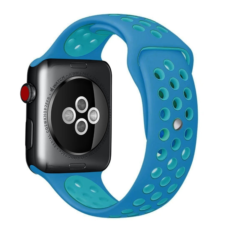 For Apple Watch Series 10 42mm / 9&8&7 41mm / SE 3&SE 2&6&SE&5&4 40mm / 3&2&1 38mm Fashionable Classical Silicone Sport Watch Band(Grey White), WA1230A, WA1230B, WA1230BG, WA1230BH, WA1230BL, WA1230BM, WA1230BR, WA1230BY, WA1230C, WA1230D, WA1230DW...