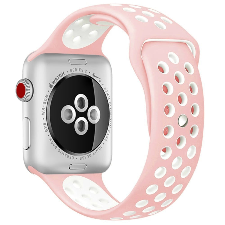 For Apple Watch Series 10 42mm / 9&8&7 41mm / SE 3&SE 2&6&SE&5&4 40mm / 3&2&1 38mm Fashionable Classical Silicone Sport Watch Band(Grey White), WA1230A, WA1230B, WA1230BG, WA1230BH, WA1230BL, WA1230BM, WA1230BR, WA1230BY, WA1230C, WA1230D, WA1230DW...