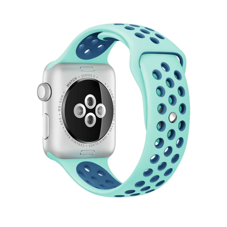 For Apple Watch Series 10 42mm / 9&8&7 41mm / SE 3&SE 2&6&SE&5&4 40mm / 3&2&1 38mm Fashionable Classical Silicone Sport Watch Band(Grey White), WA1230A, WA1230B, WA1230BG, WA1230BH, WA1230BL, WA1230BM, WA1230BR, WA1230BY, WA1230C, WA1230D, WA1230DW...