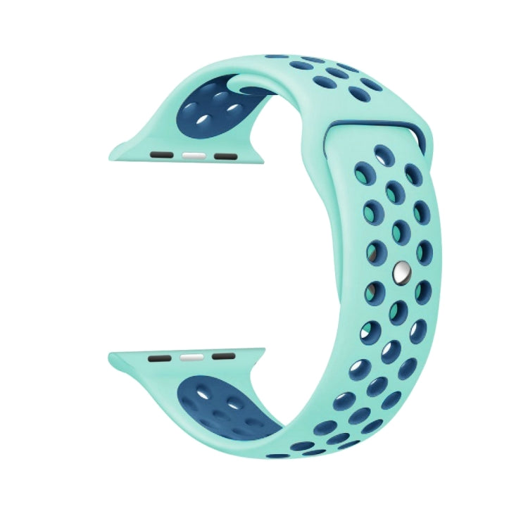 For Apple Watch Series 10 42mm / 9&8&7 41mm / SE 3&SE 2&6&SE&5&4 40mm / 3&2&1 38mm Fashionable Classical Silicone Sport Watch Band(Grey White), WA1230A, WA1230B, WA1230BG, WA1230BH, WA1230BL, WA1230BM, WA1230BR, WA1230BY, WA1230C, WA1230D, WA1230DW...