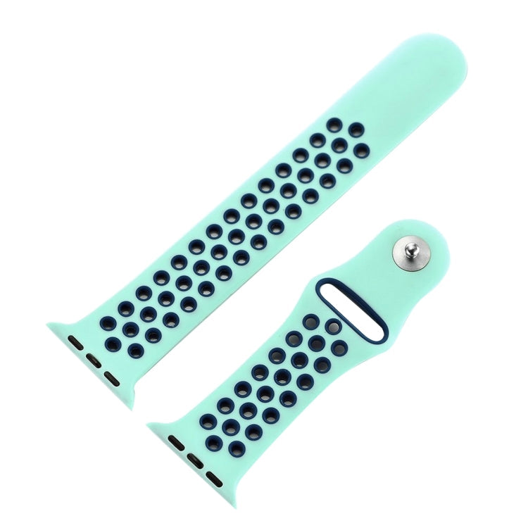 For Apple Watch Series 10 42mm / 9&8&7 41mm / SE 3&SE 2&6&SE&5&4 40mm / 3&2&1 38mm Fashionable Classical Silicone Sport Watch Band(Grey White), WA1230A, WA1230B, WA1230BG, WA1230BH, WA1230BL, WA1230BM, WA1230BR, WA1230BY, WA1230C, WA1230D, WA1230DW...