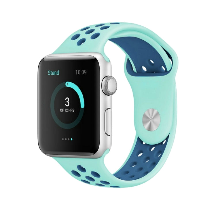 For Apple Watch Series 10 42mm / 9&8&7 41mm / SE 3&SE 2&6&SE&5&4 40mm / 3&2&1 38mm Fashionable Classical Silicone Sport Watch Band(Grey White), WA1230A, WA1230B, WA1230BG, WA1230BH, WA1230BL, WA1230BM, WA1230BR, WA1230BY, WA1230C, WA1230D, WA1230DW...
