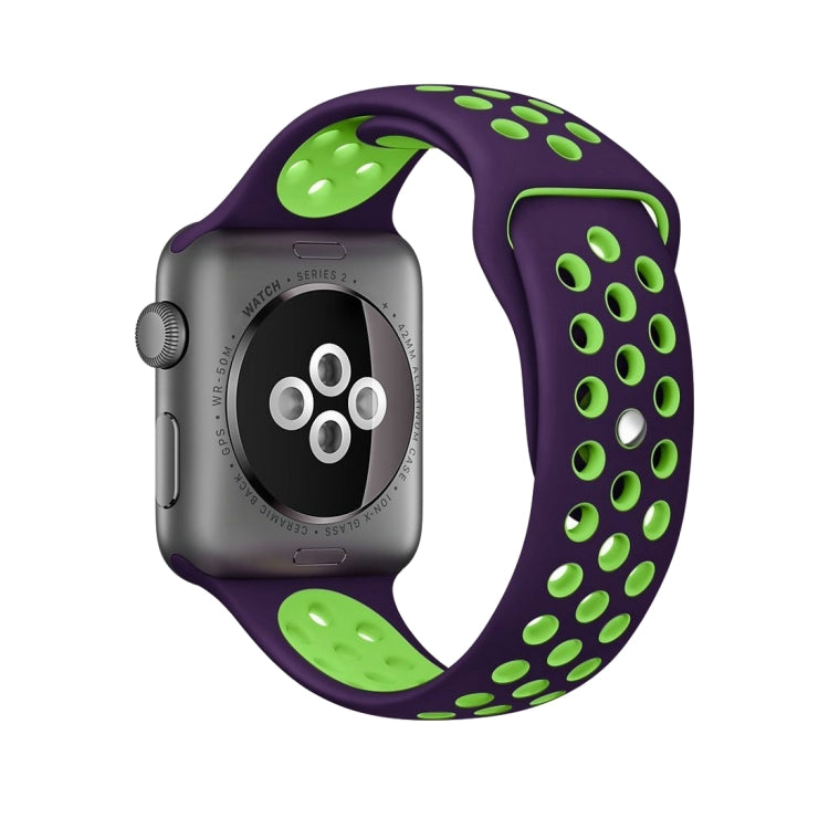 For Apple Watch Series 10 42mm / 9&8&7 41mm / SE 3&SE 2&6&SE&5&4 40mm / 3&2&1 38mm Fashionable Classical Silicone Sport Watch Band(Grey White), WA1230A, WA1230B, WA1230BG, WA1230BH, WA1230BL, WA1230BM, WA1230BR, WA1230BY, WA1230C, WA1230D, WA1230DW...