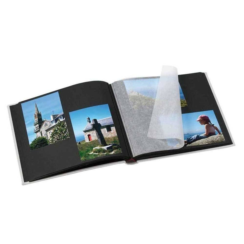 Walther Small Black and Taupe Traditional Photo Album - 50 Black Sides