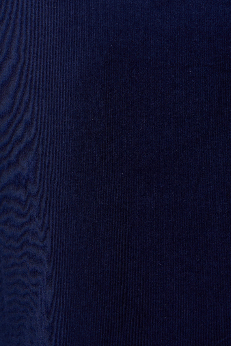 Pallas Babycord Big Collar Ric Rac Trimmed Blouse - Navy