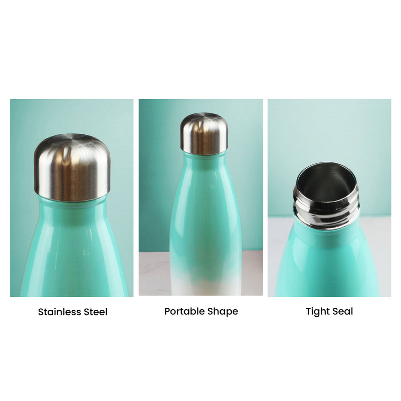 Printed Blue Gradient Thermal Bottle, Any Message, Stainless Steel 500ml/17oz