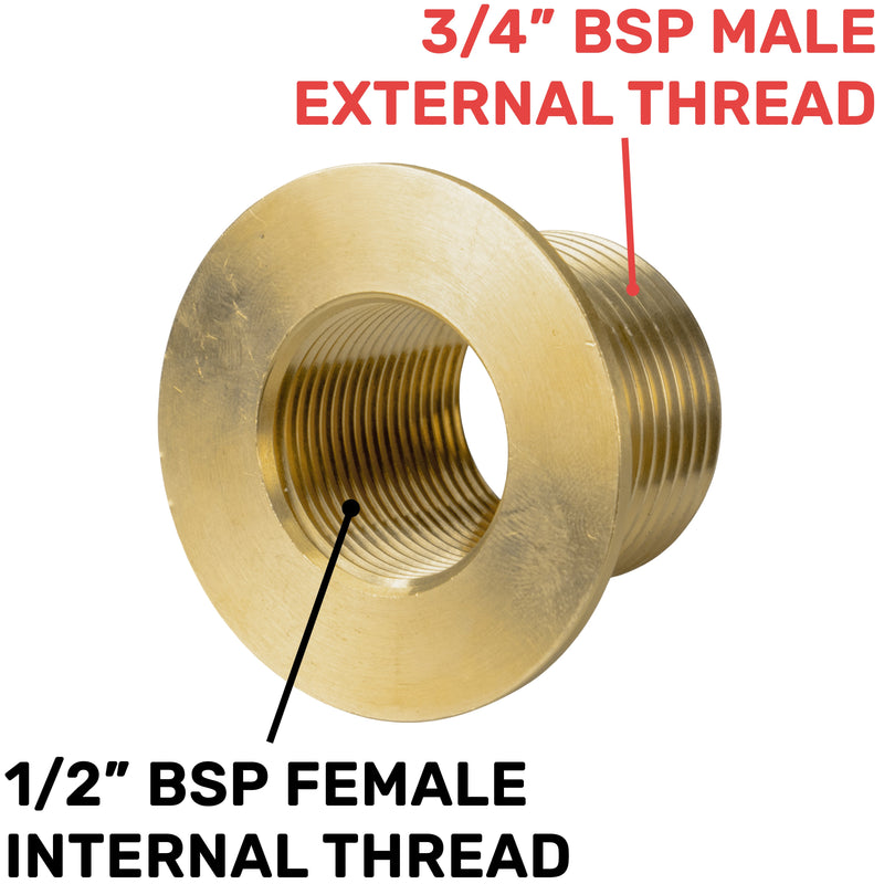 Water Butt Brass 3/4" BSP Male - 1/2" BSP Female and Drill Bit