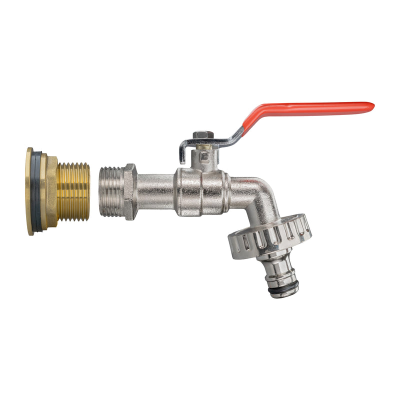 Water Butt Brass Kit 3/4" with Quick Connect Lever Tap