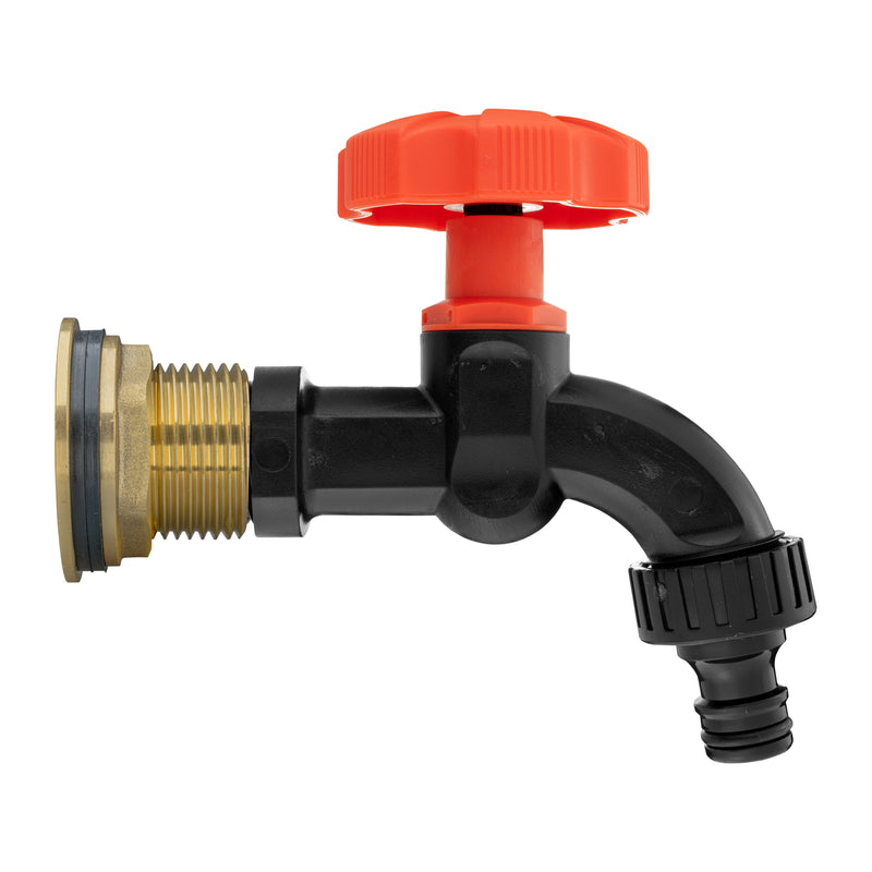 Water Butt Brass Kit 3/4" with Black Dial Tap and Drill Bit