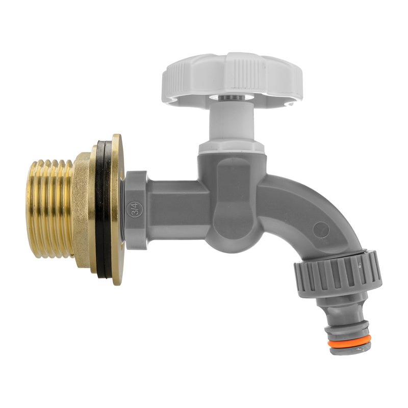Water Butt Brass Kit 1" with Grey Dial Tap