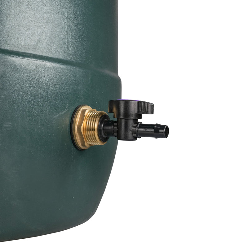 Water Butt Brass Kit 1" with 13mm Barb Irrigation Valve