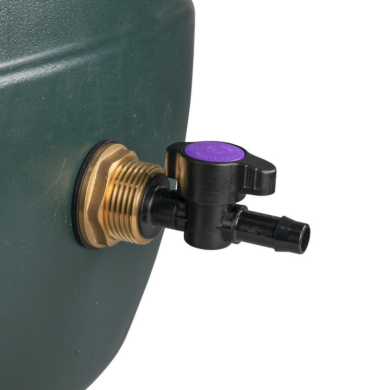 Water Butt Brass Kit 1" with 13mm Barb Irrigation Valve