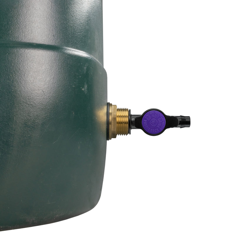 Water Butt Brass Kit 1" with 13mm Barb Irrigation Valve