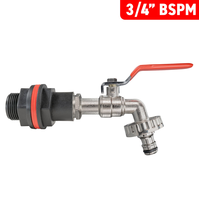 Water Butt Kit 3/4" with Quick Connect Lever Tap