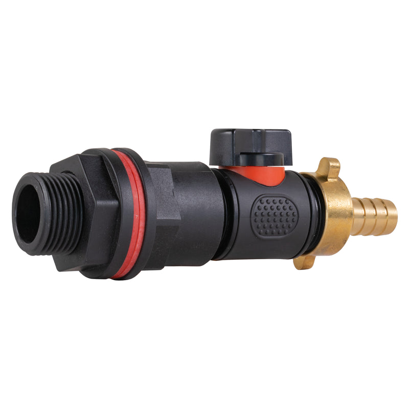 Water Butt Kit 3/4" with In-Line Valve + 13mm Brass Barb