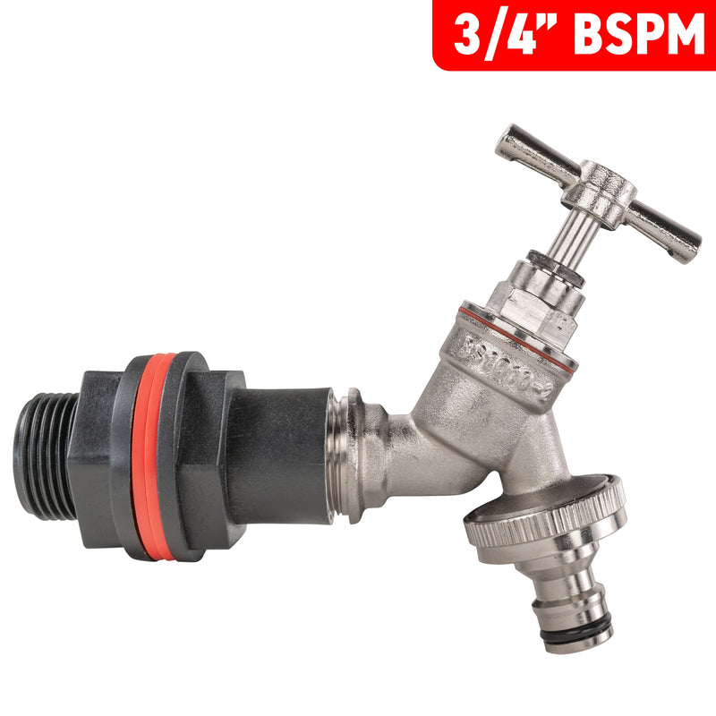 Water Butt Kit 3/4" with Nickel Plated Quick Connect Tap