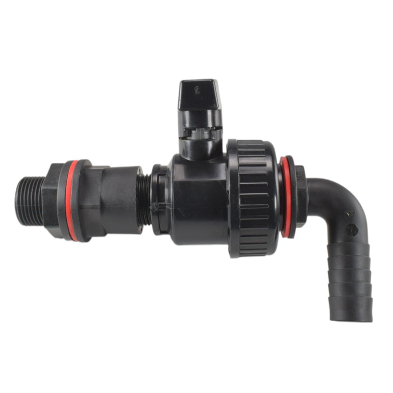 Water Butt Kit ¾” BSP with Plastic Valve and ¾” Barb Elbow