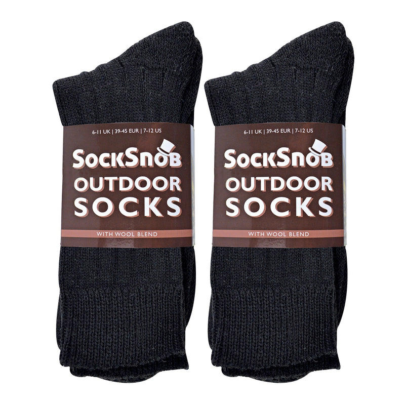 Mens Winter Warm Wool Blend Hiking Socks for Boots (Multipack Options)