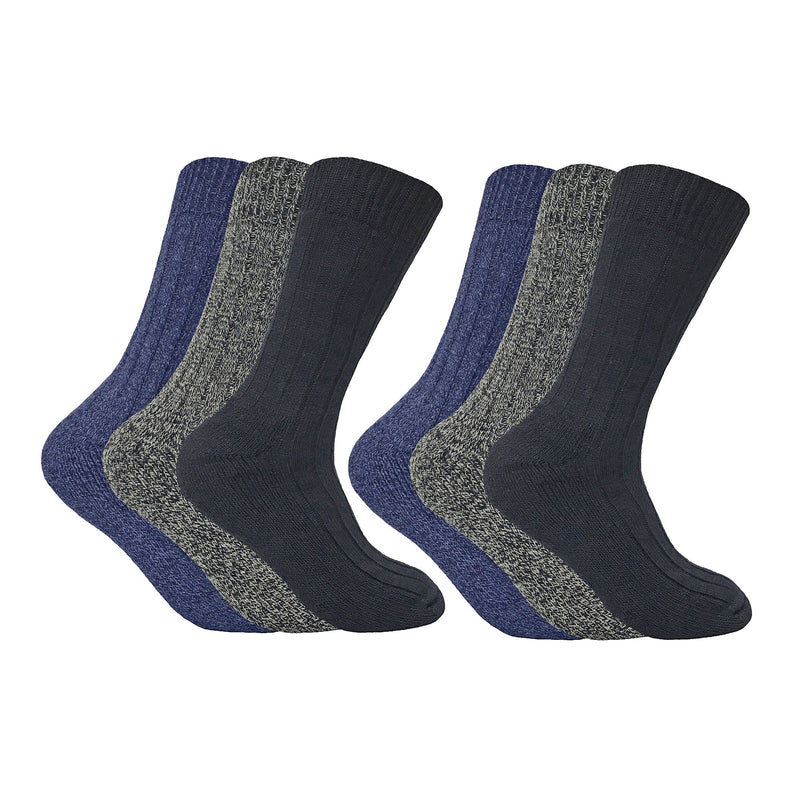 Mens Winter Warm Wool Blend Hiking Socks for Boots (Multipack Options)