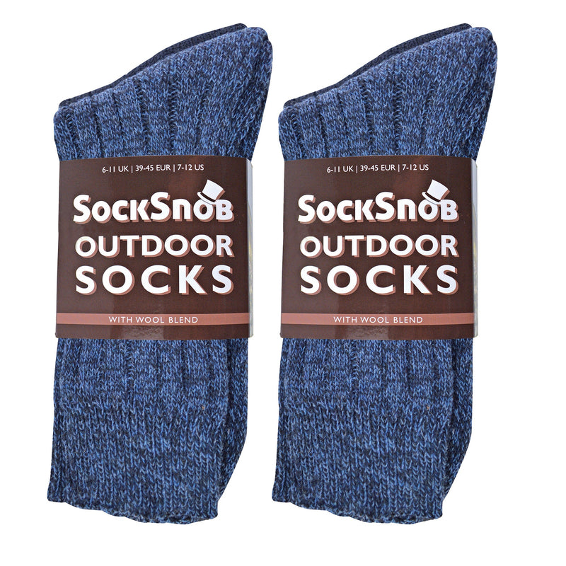 Mens Winter Warm Wool Blend Hiking Socks for Boots (Multipack Options)