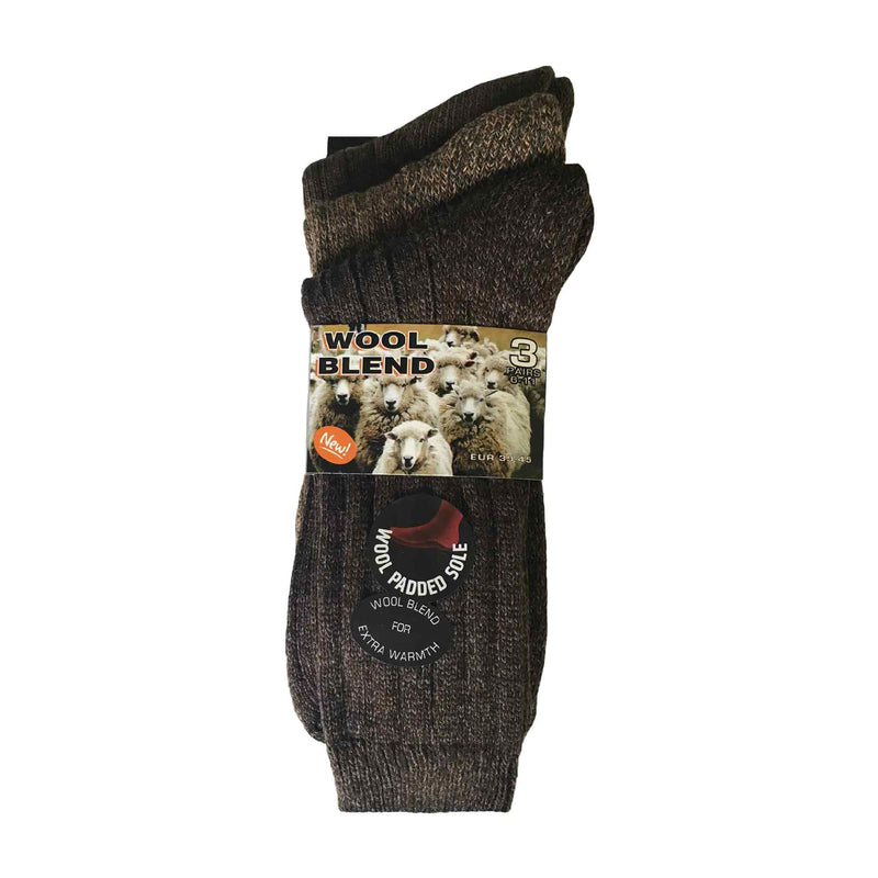 Mens Winter Warm Wool Blend Hiking Socks for Boots (Multipack Options)